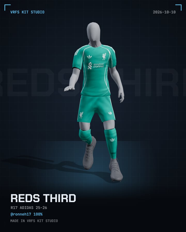 Teal kit with white lines on a 3D player
